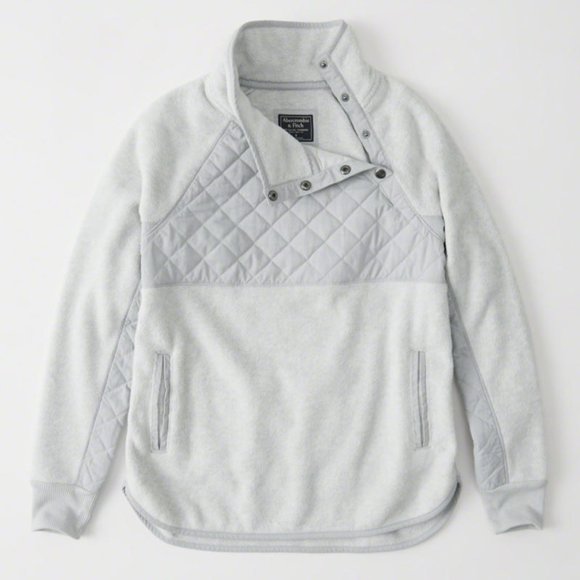 Abercrombie and Fitch fleece snap button sweater - Picture 1 of 4